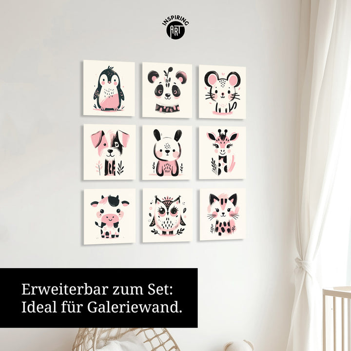 Karla, die kolorierte Kuh – Baby-Kinder-Wandbild MIXPIX – Tiermotiv Kuh als Illustration