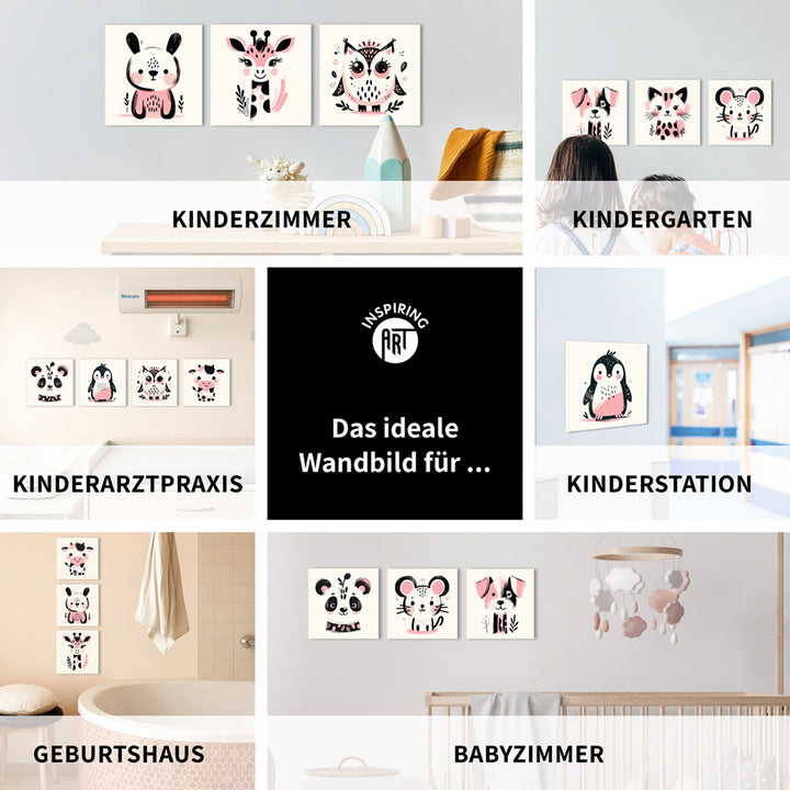 Karla, die kolorierte Kuh – Baby-Kinder-Wandbild MIXPIX – Tiermotiv Kuh als Illustration