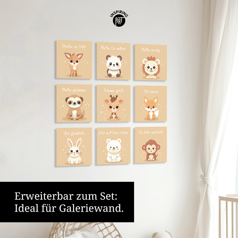 Fabian, der flauschige Faulpelz – Baby-Kinder-Wandbild MIXPIX – Tiermotiv Faultier im Cartoon-Design