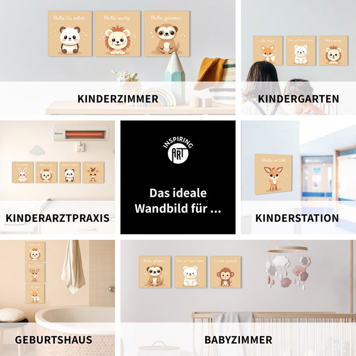 Rudi, das Sternenreh – Baby-Kinder-Wandbild MIXPIX – Tiermotiv Reh im Cartoon Design