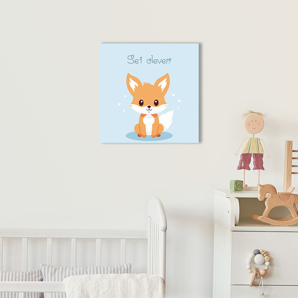 Wandbild für Kinderzimmer ohne Bohren Tierbild Fuchs