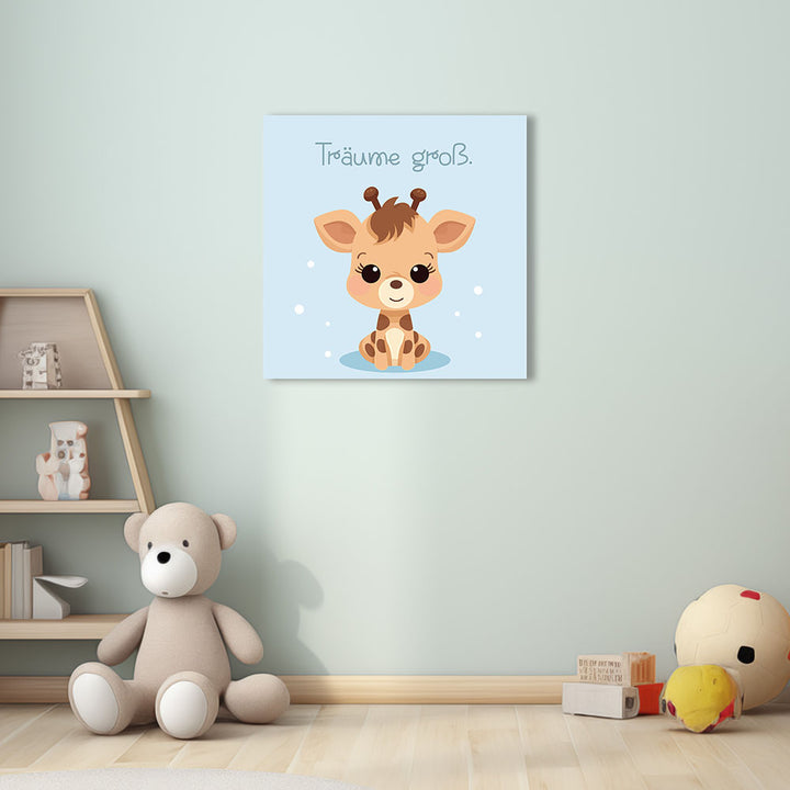 Wandbild für Kinderzimmer ohne Bohren Tierbild Giraffe