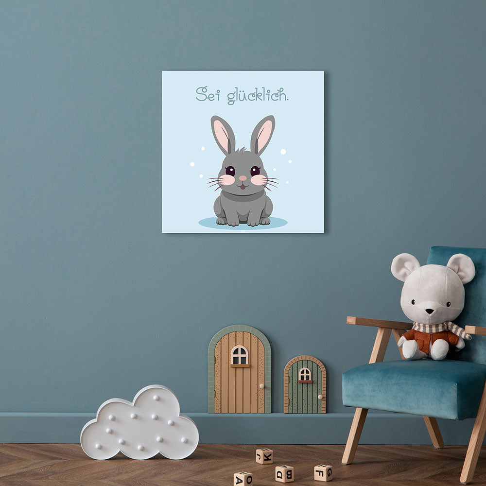 Wandbild für Kinderzimmer ohne Bohren Tierbild Hase