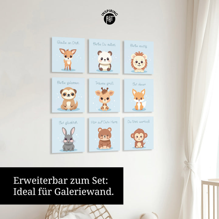 Fabian, der flauschige Faulpelz – Baby-Kinder-Wandbild MIXPIX – Tiermotiv Faultier im Cartoon-Design