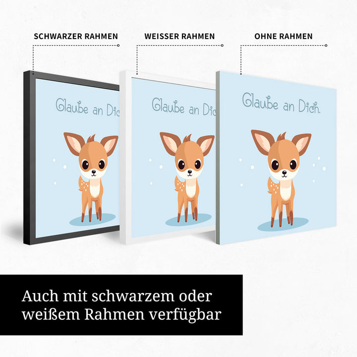Rudi, das Sternenreh – Baby-Kinder-Wandbild MIXPIX – Tiermotiv Reh im Cartoon Design