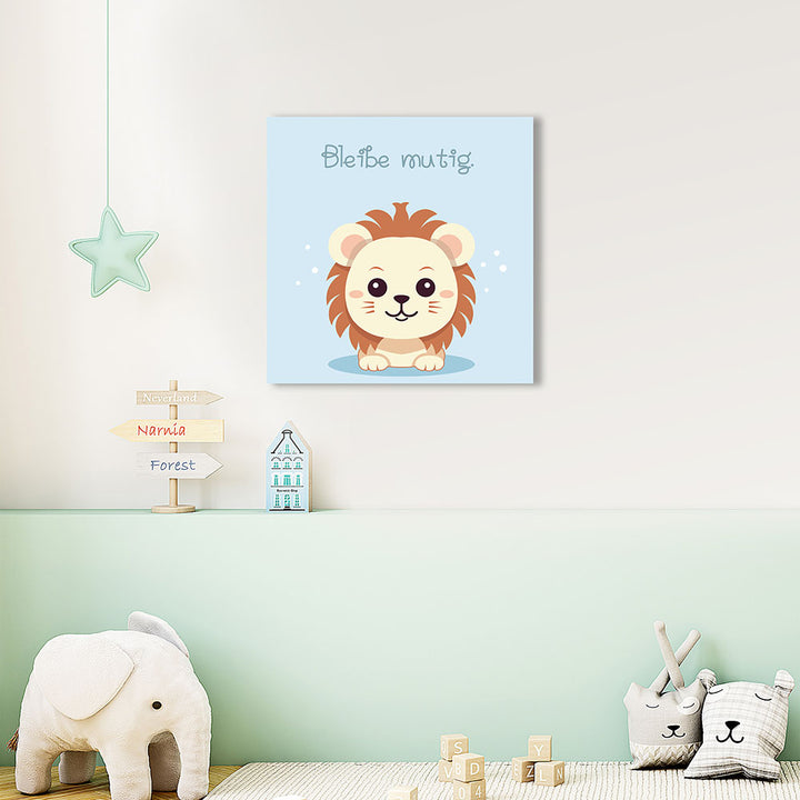 Babyzimmer Wandbild mit Magnetaufhängung Tiermotiv Löwe