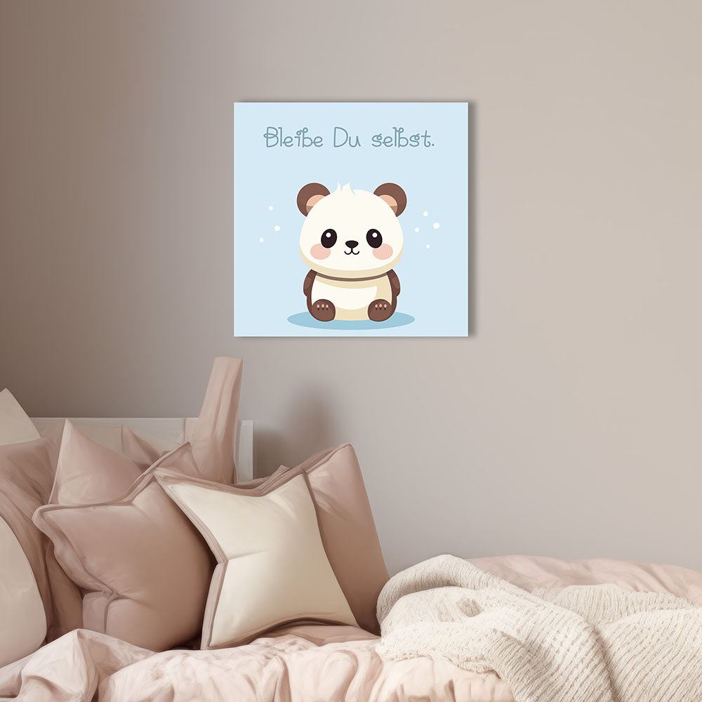 Wandbild für Kinderzimmer ohne Bohren Tierbild Panda