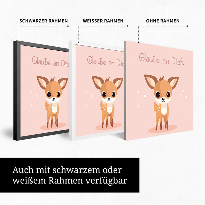 Rudi, das Sternenreh – Baby-Kinder-Wandbild MIXPIX – Tiermotiv Reh im Cartoon Design