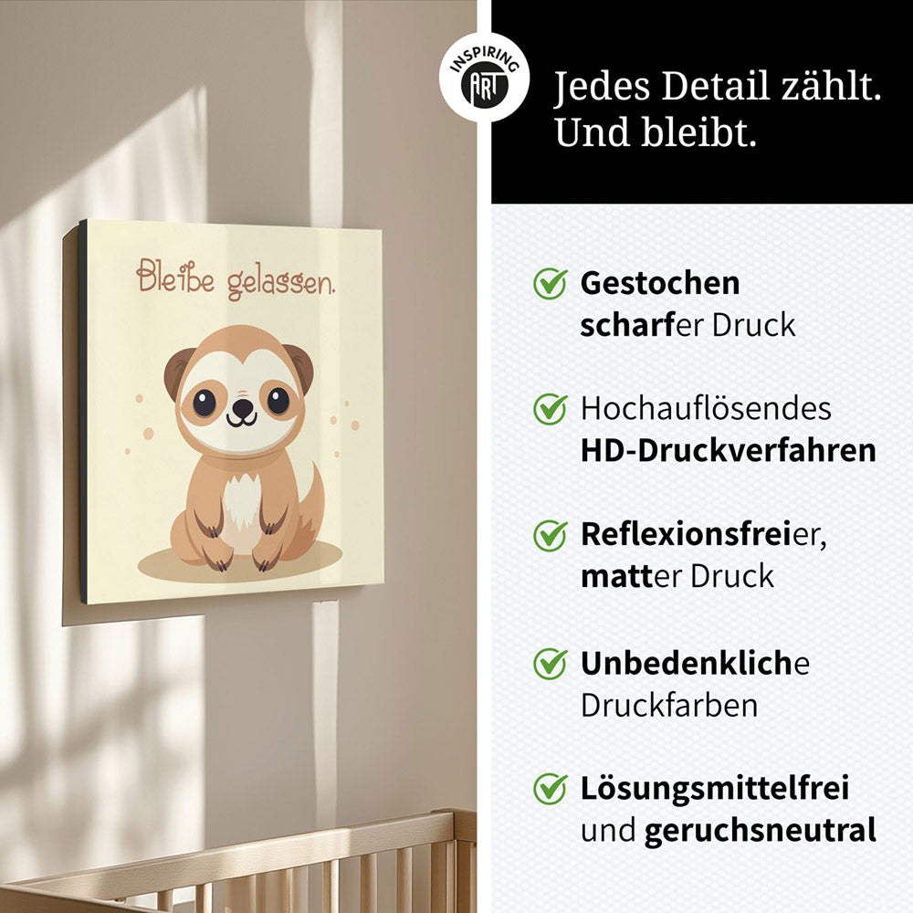 Fabian, der flauschige Faulpelz – Baby-Kinder-Wandbild MIXPIX – Tiermotiv Faultier im Cartoon-Design