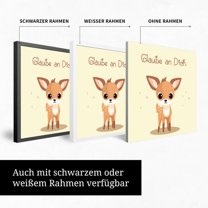 Rudi, das Sternenreh – Baby-Kinder-Wandbild MIXPIX – Tiermotiv Reh im Cartoon Design