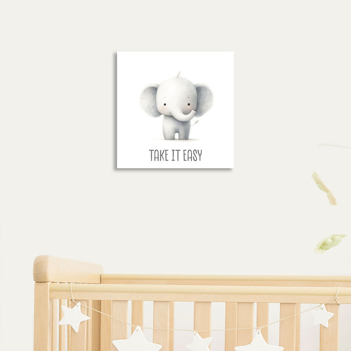 MIXPIX Wandbild Kachel mit Tiermotiv Elefant für Kinder- und Babyzimmer