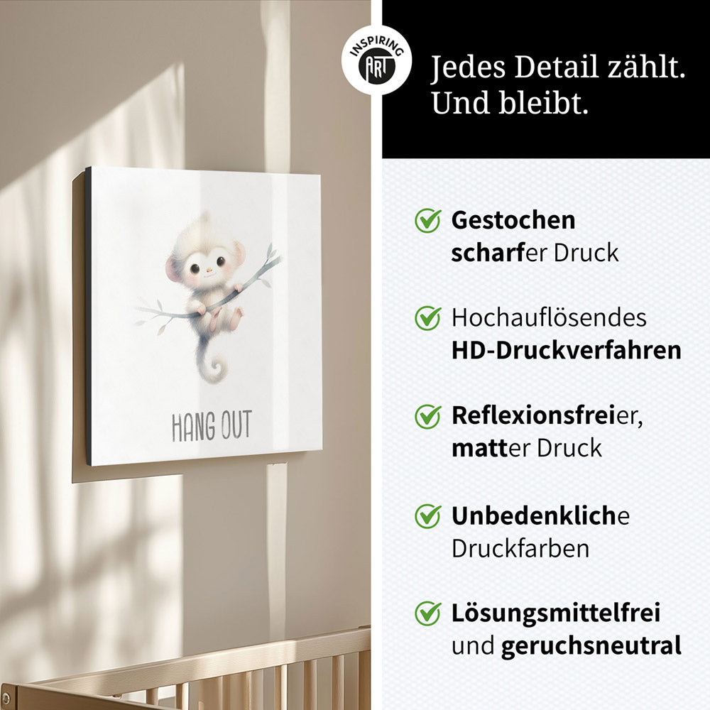 Max, der muntere Kletteraffe – Baby-Kinder-Wandbild MIXPIX – Tiermotiv Affe