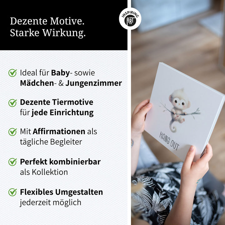 Max, der muntere Kletteraffe – Baby-Kinder-Wandbild MIXPIX – Tiermotiv Affe