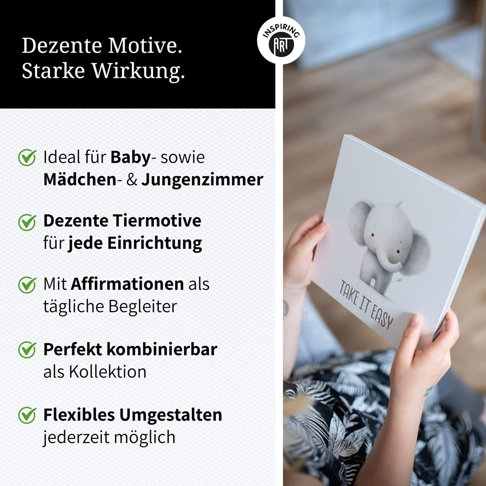 Magnus, der kichernde Rüsselwicht – Baby-Kinder-Wandbild MIXPIX – Tiermotiv Elefant