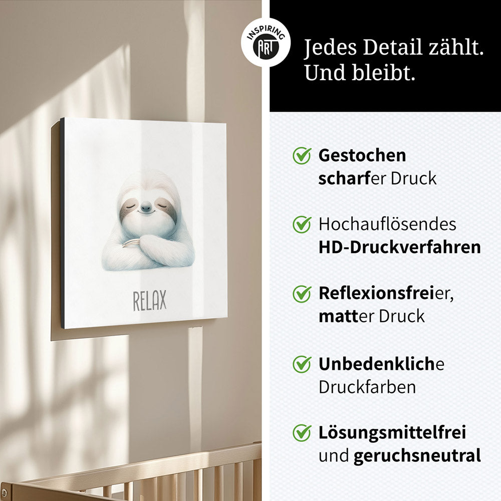 Susi Schlummerflausch – Baby-Kinder-Wandbild MIXPIX – Tiermotiv Faultier