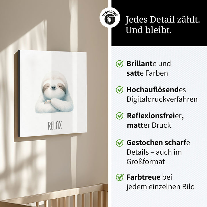 Susi Schlummerflausch – Baby-Kinder-Wandbild MIXPIX – Tiermotiv Faultier