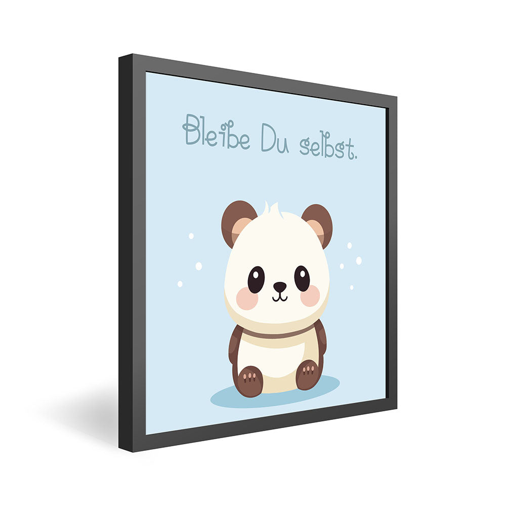 Pia, die Pandaprinzessin – Baby-Kinder-Wandbild MIXPIX – Tiermotiv Panda im Cartoon Design in Hellblau – Bambini Bilderset Wanddekoration Kinderzimmer