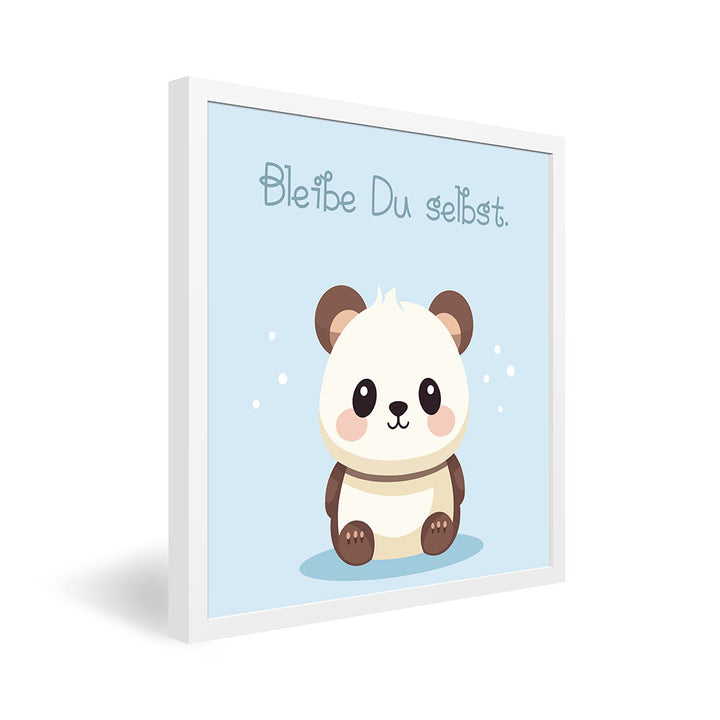 Pia, die Pandaprinzessin – Baby-Kinder-Wandbild MIXPIX – Tiermotiv Panda im Cartoon Design in Hellblau – Bambini Bilderset Wanddekoration Kinderzimmer