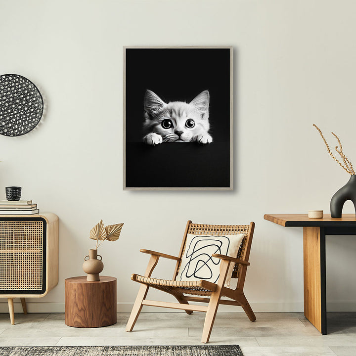 Poster: Tierporträt Katze "Misty" in Schwarz-Weiß