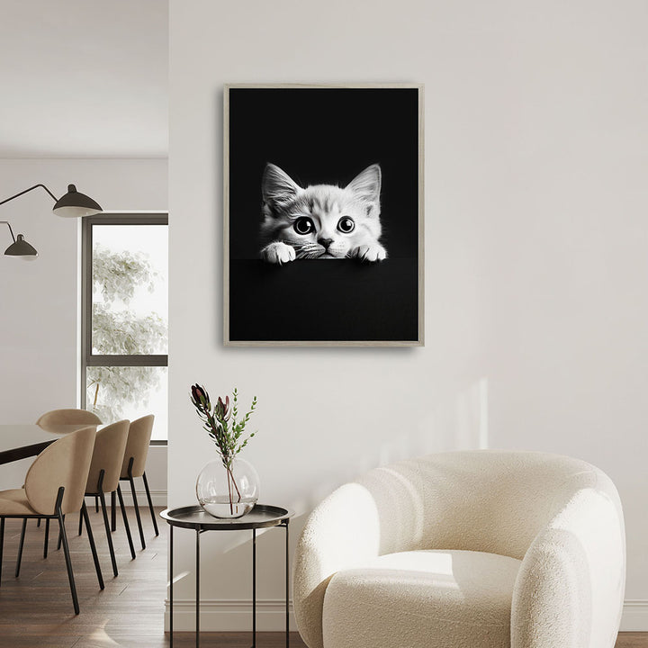 Poster: Tierporträt Katze "Misty" in Schwarz-Weiß