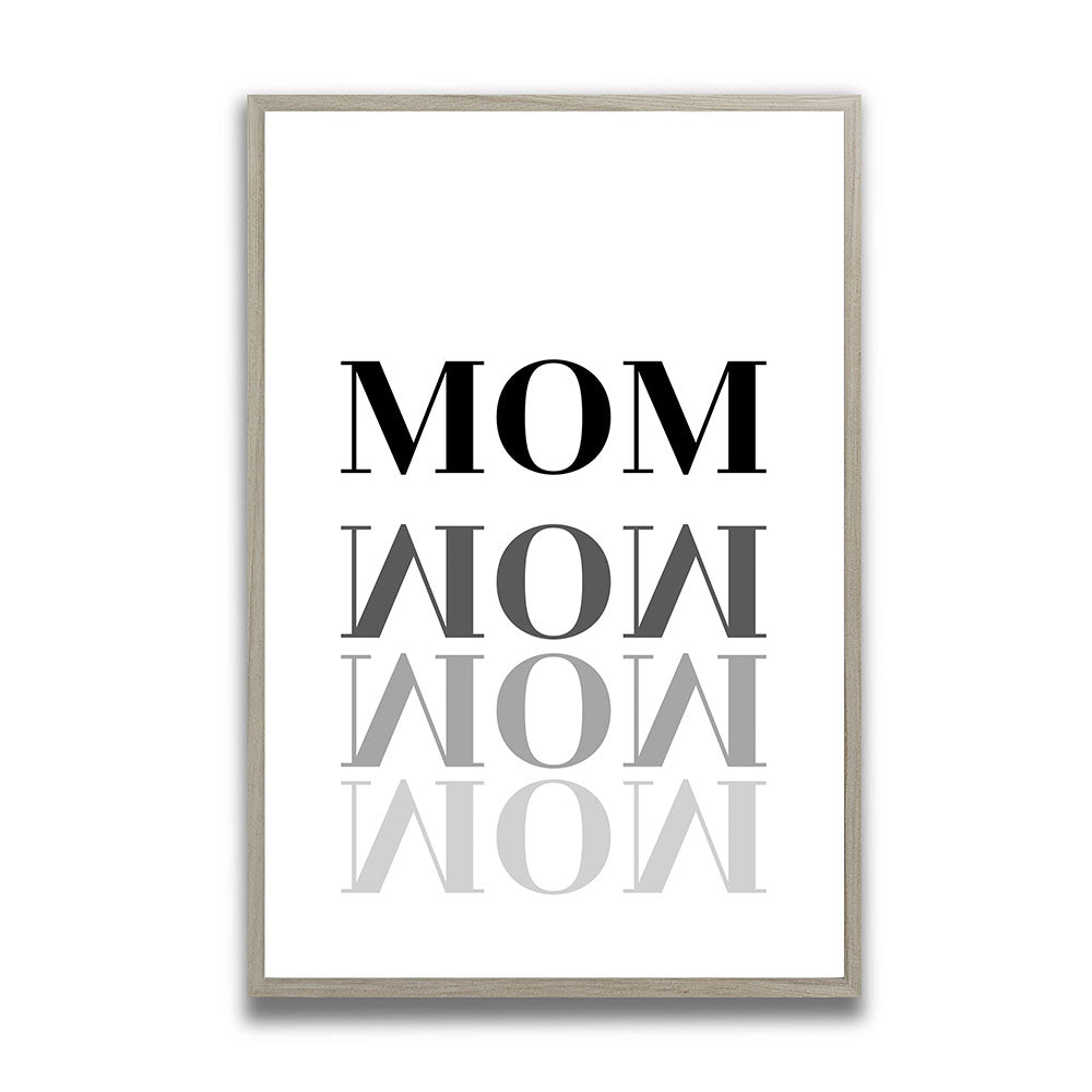 "Mom-Wow" - Poster in Weiß-Schwarz