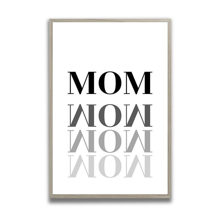 "Mom-Wow" - Poster in Weiß-Schwarz