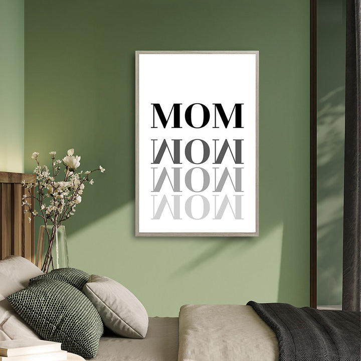 "Mom-Wow" - Poster in Weiß-Schwarz