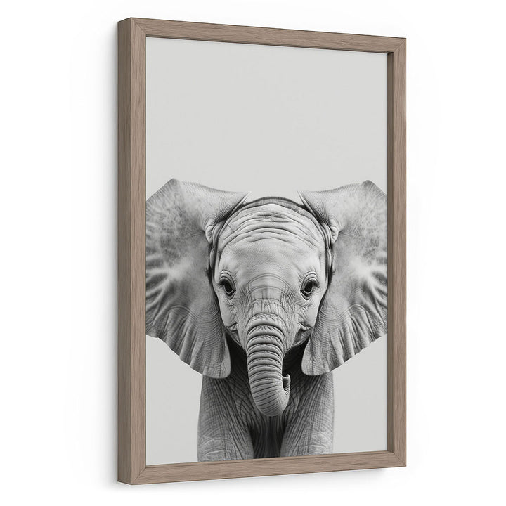 Poster mit Rahmen Tierposter Elefant Schwarz Weiß