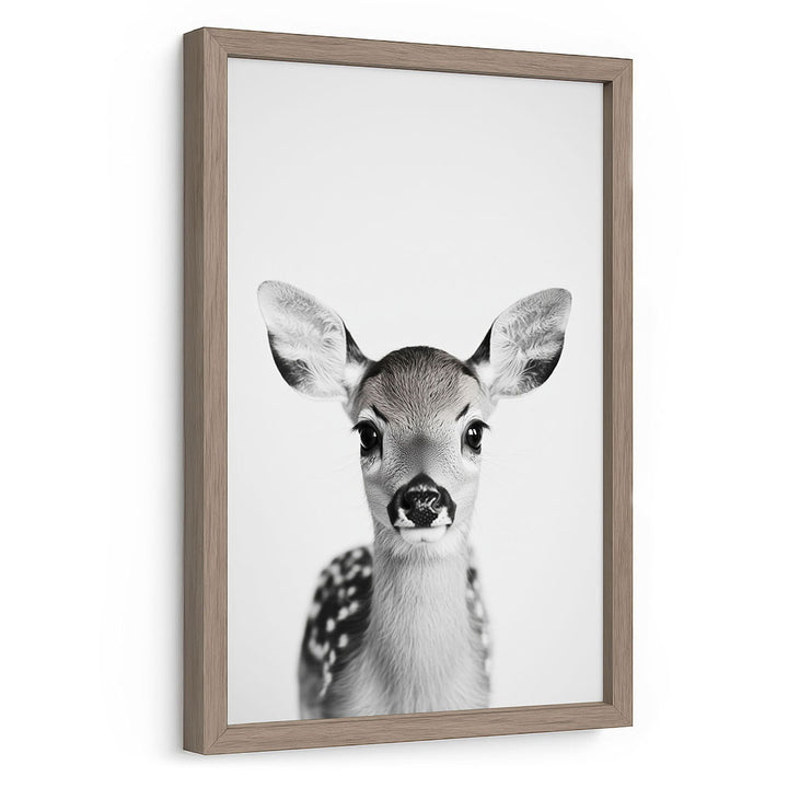 Tierposter Reh mit Rahmen Schwarz Weiß 