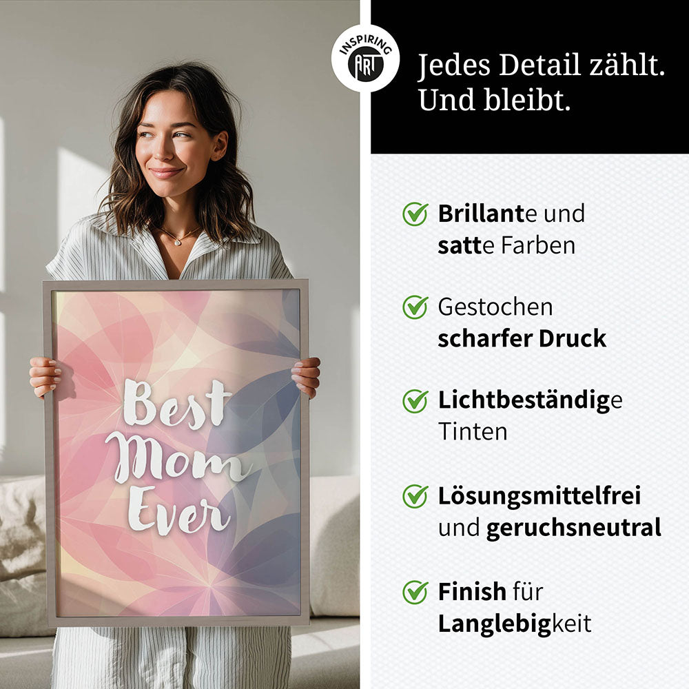 "Best mom ever" Flower Power- Poster bunt