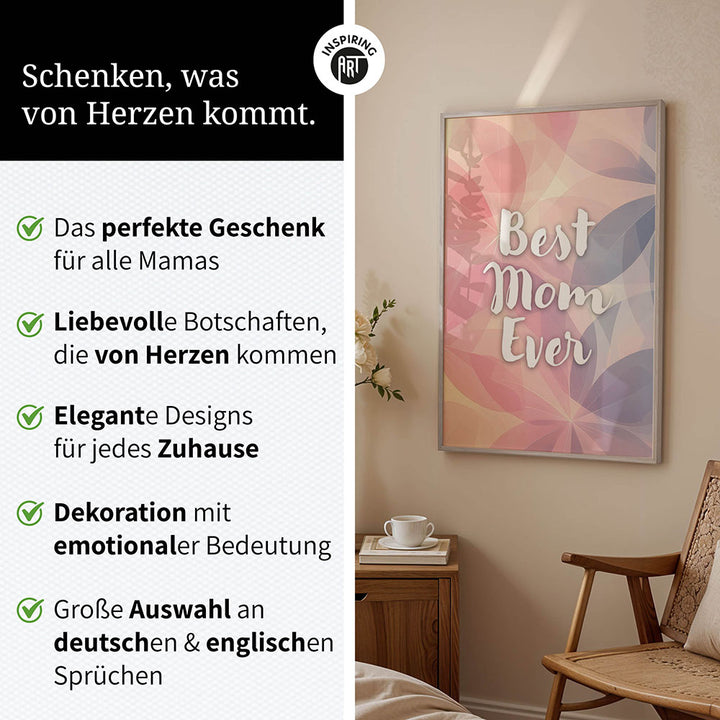 "Best mom ever" Flower Power- Poster bunt
