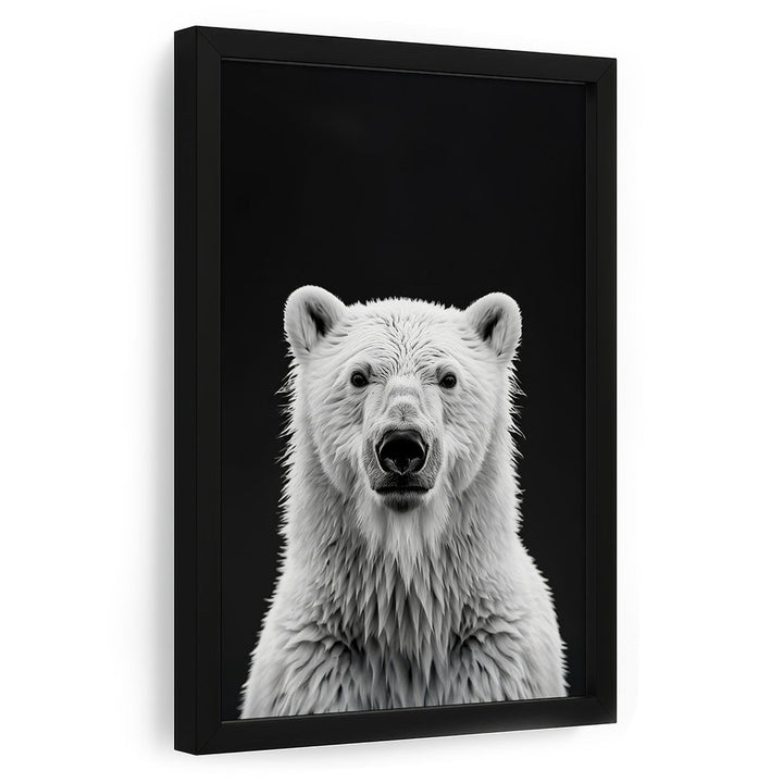 Poster Eisbär mit Rahmen Schwarz-Weiß 