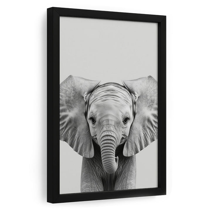 Poster mit Rahmen Tierposter Elefant Schwarz Weiß