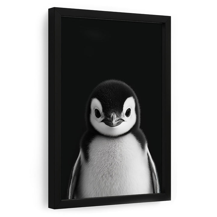Gerahmtes Poster Pinguinbaby Schwarz Weiß