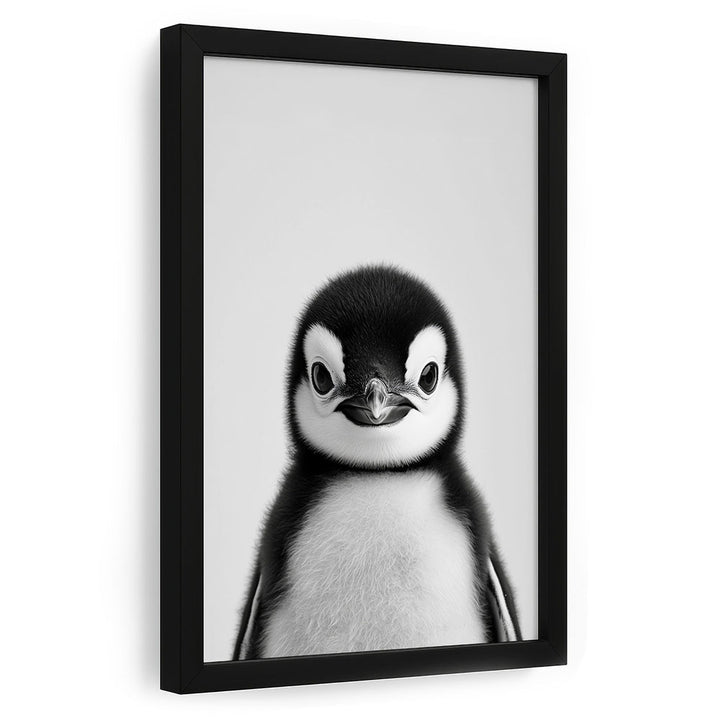 Gerahmtes Poster Pinguinbaby Schwarz Weiß