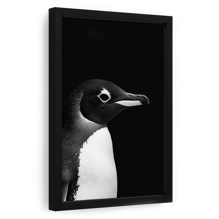 Gerahmtes Tierposter Pinguin Schwarz Weiß
