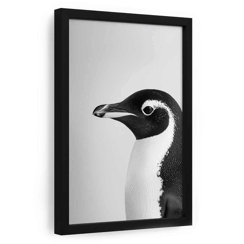 Pinguin Poster mit Rahmen Schwarz Weiß
