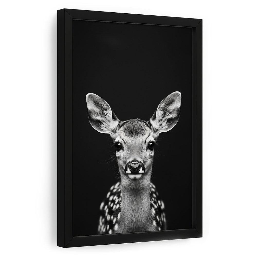 Reh Poster mit Rahmen Schwarz Weiß