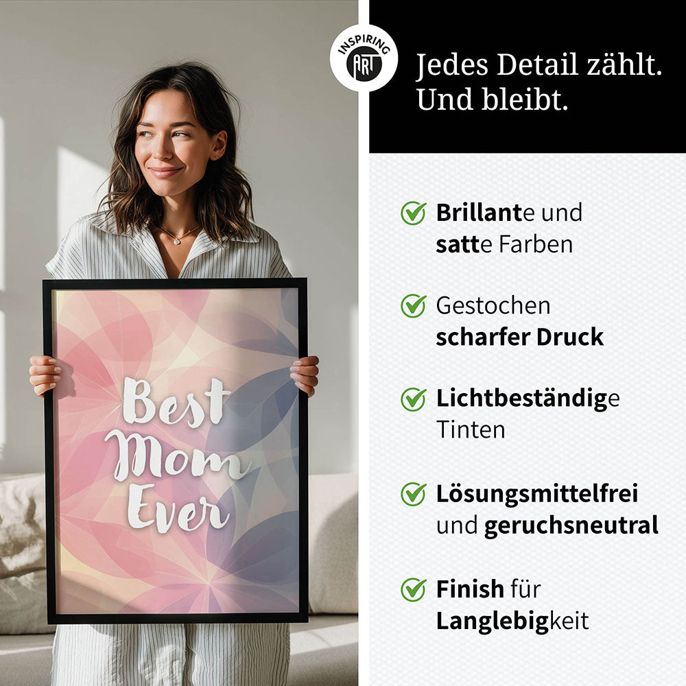 "Best mom ever" Flower Power- Poster bunt