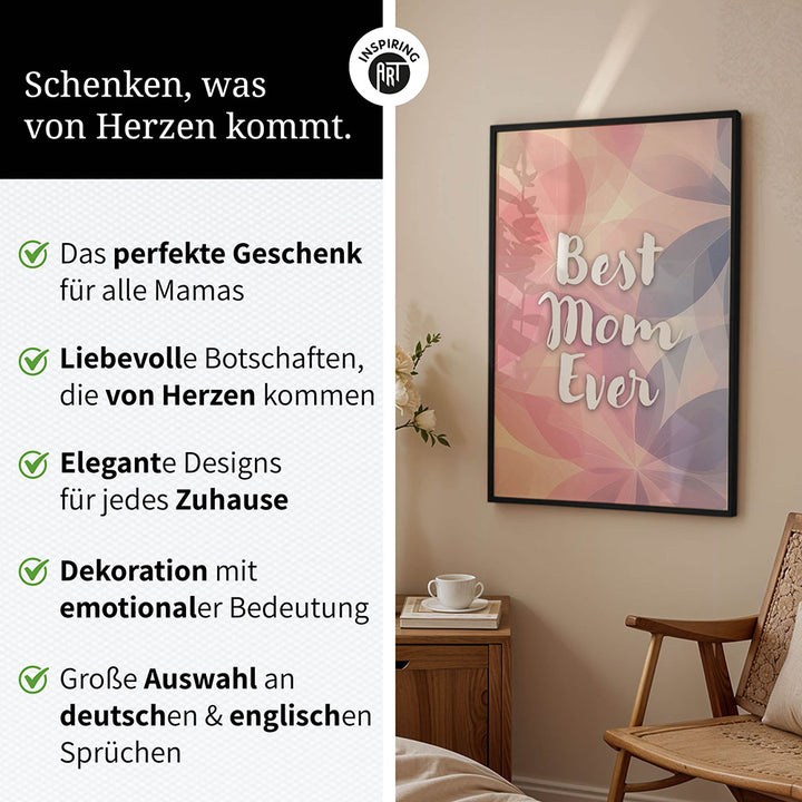 "Best mom ever" Flower Power- Poster bunt