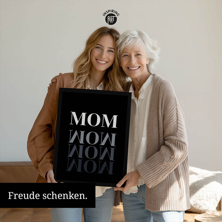 "Mom-Wow" - Poster in Schwarz-Weiß