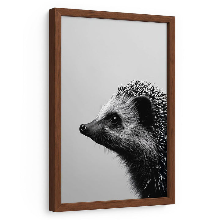 Igel gerahmtes Poster Schwarz Weiß