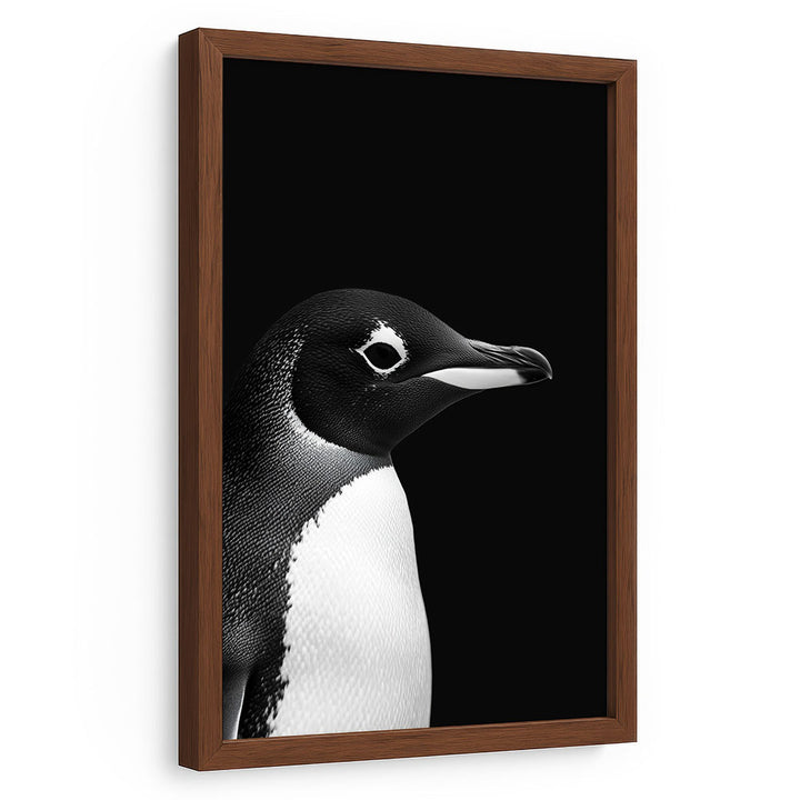 Gerahmtes Poster Pinguin Schwarz Weiß