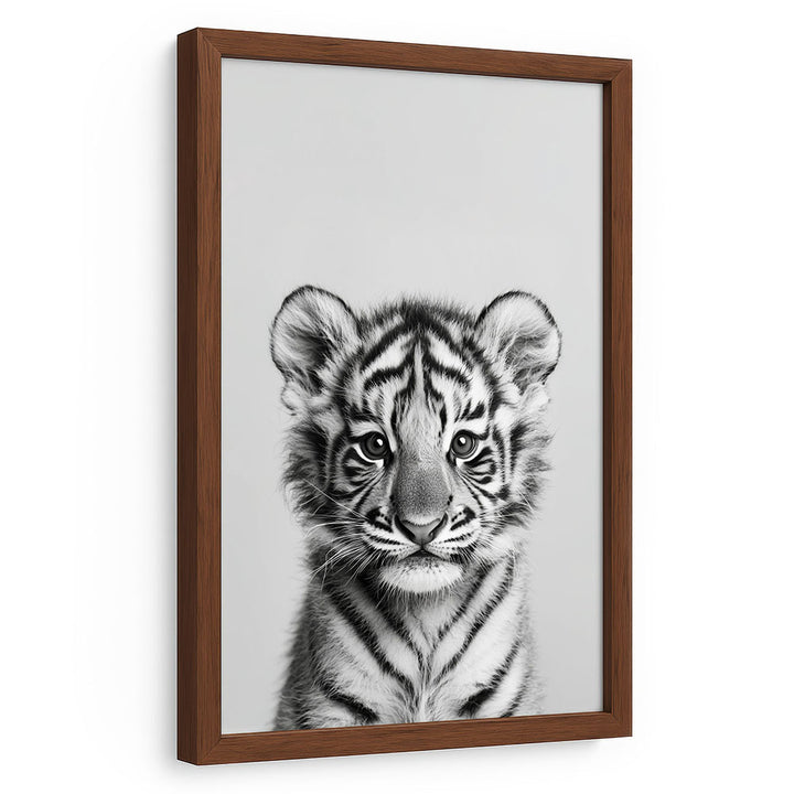 Poster Tierposter mit Rahmen Tiger Schwarz Weiß
