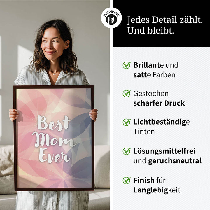 "Best mom ever" Flower Power- Poster bunt