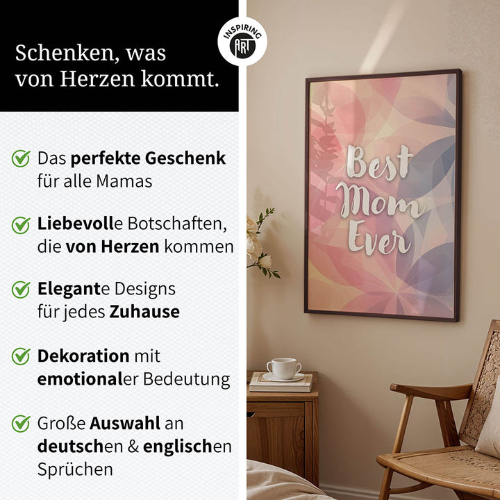 "Best mom ever" Flower Power- Poster bunt