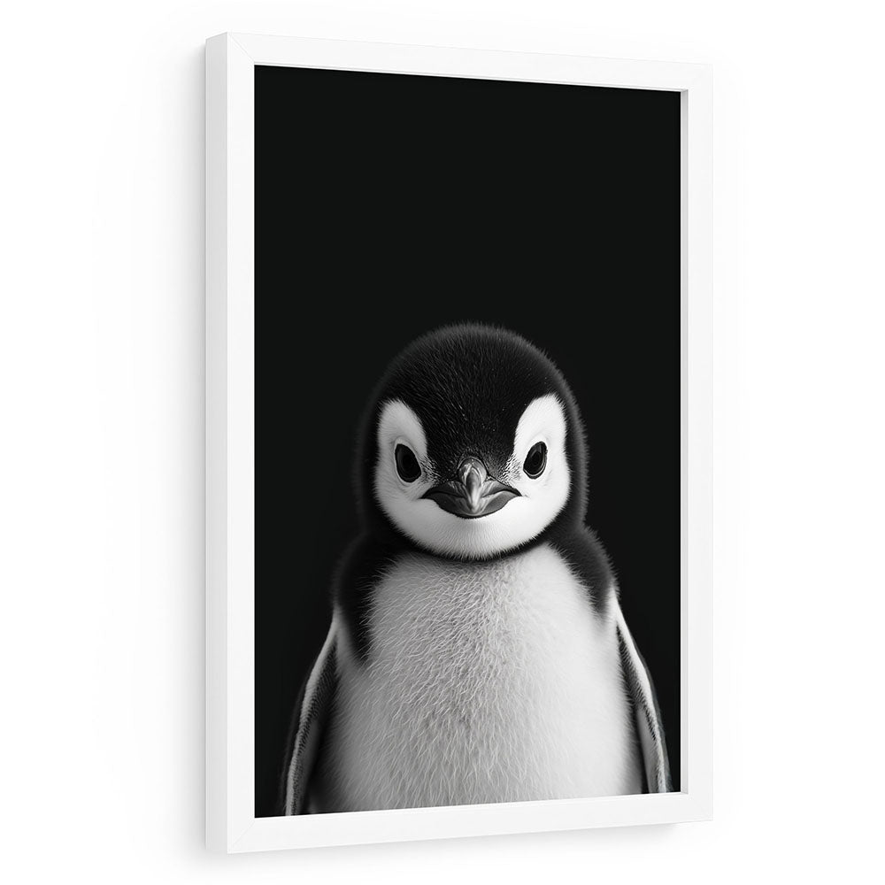 Pinguinbaby Tierposter Schwarz Weiß