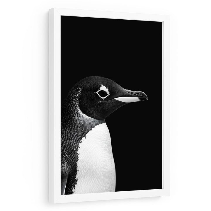 Pinguin Poster mit Rahmen Schwarz Weiß