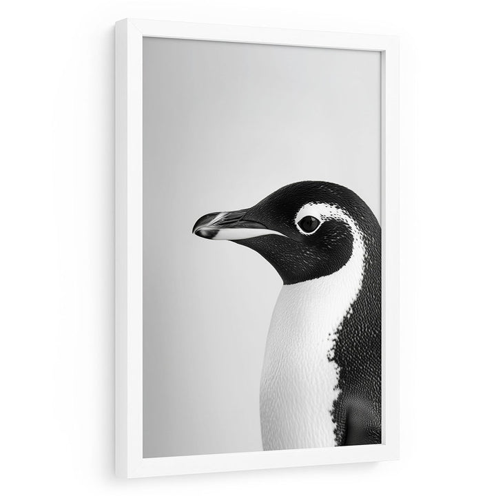 Tierbild mit Rahmen Pinguin Schwarz Weiß