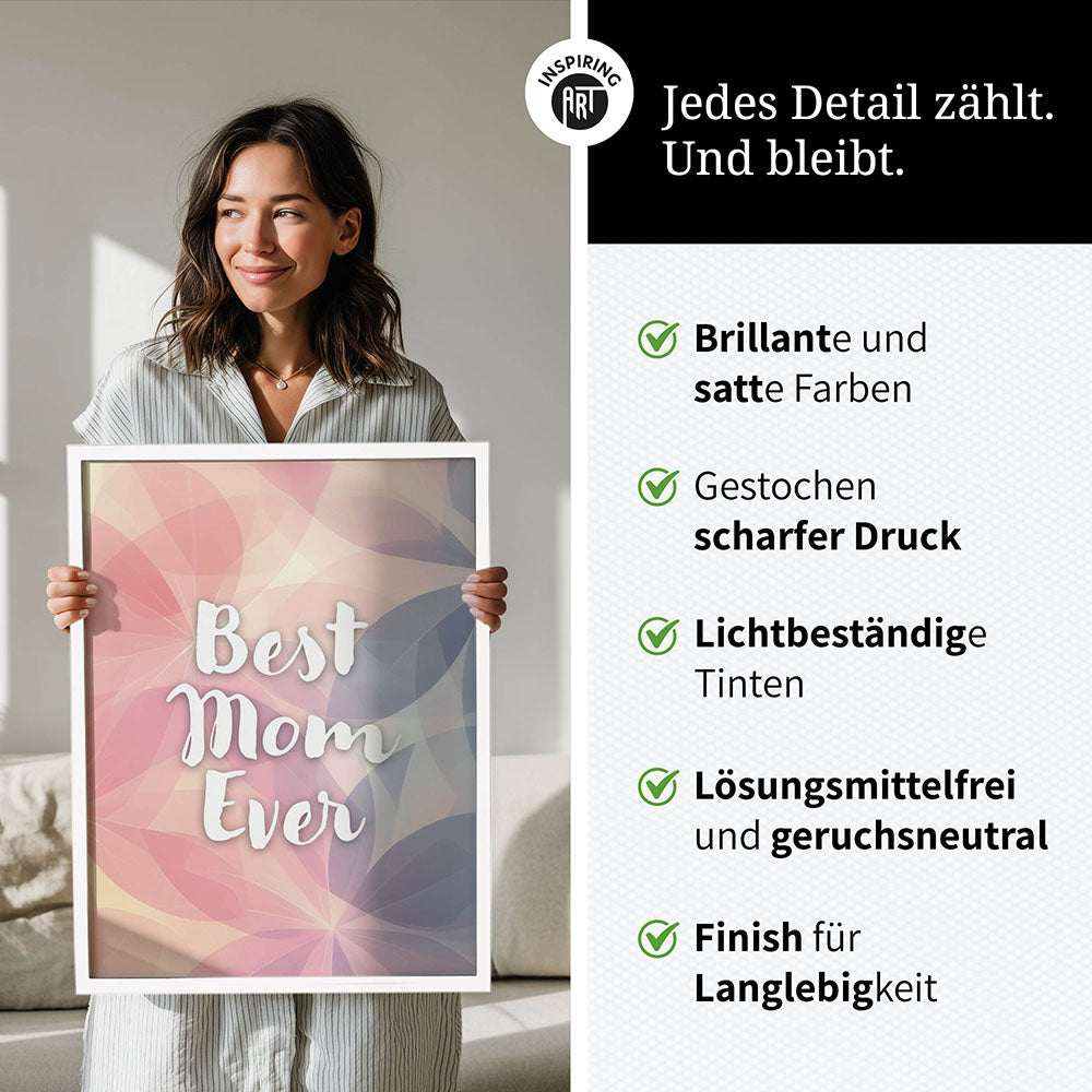 "Best mom ever" Flower Power- Poster bunt
